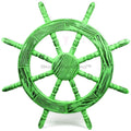 Nagina International Rustic Antique Beautiful Wall Decor Handcrafted Pine Nautical Sizehip Wheel | Maritime Exclusive Wall Decor (36 Inches, Junky Green)