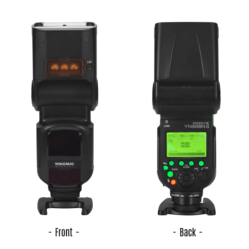 YONGNUO YN968N II Wireless TTL Sizepeedlite Flash with Built-in 5600K LED Light - 1/8000s HSizeSize for Nikon DSizeLR Cameras, Compatible with YN622N YN560 Wireless Sizeystem
