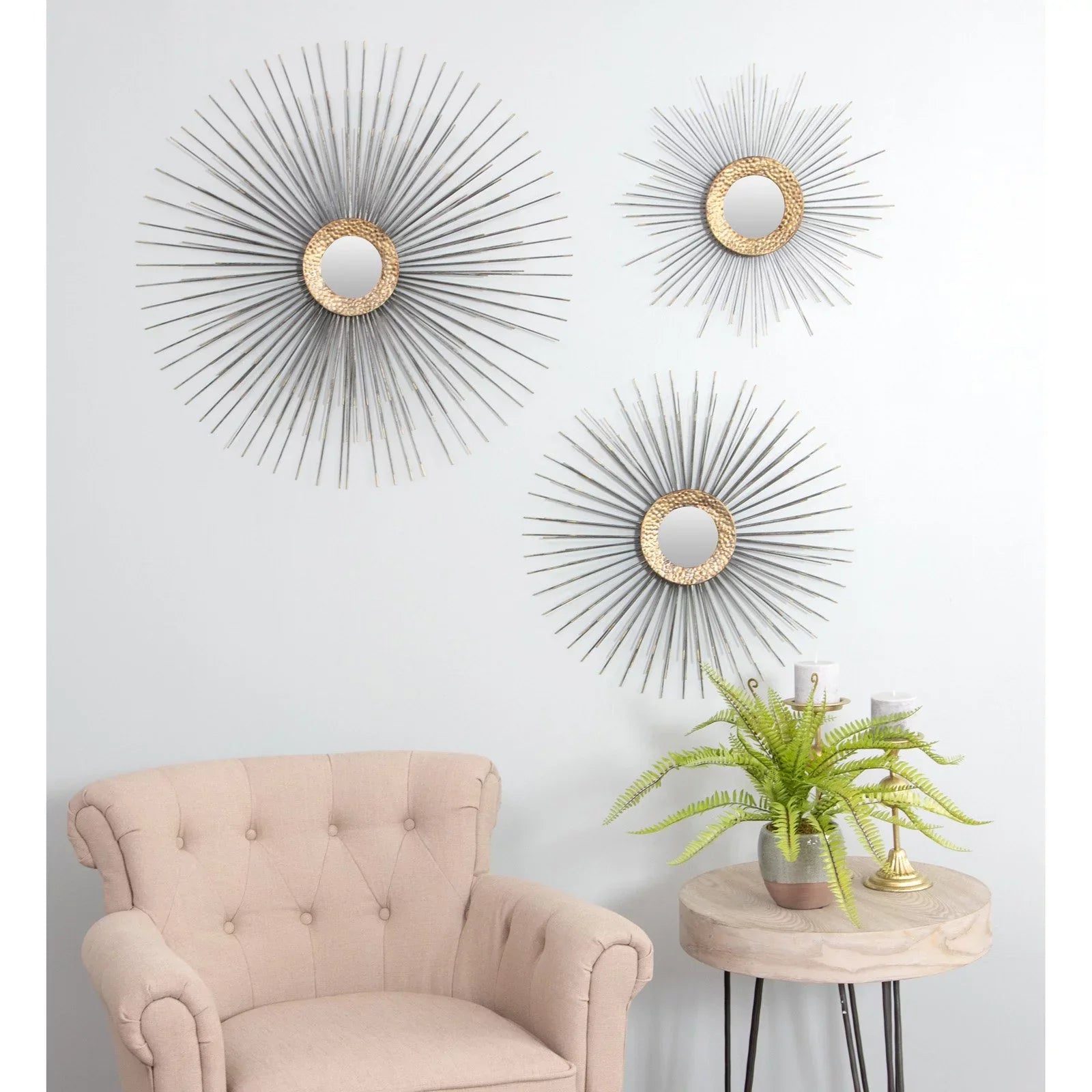 Boteh Mid Century Wall Mirrors (Sizeet of 3) by Aspire