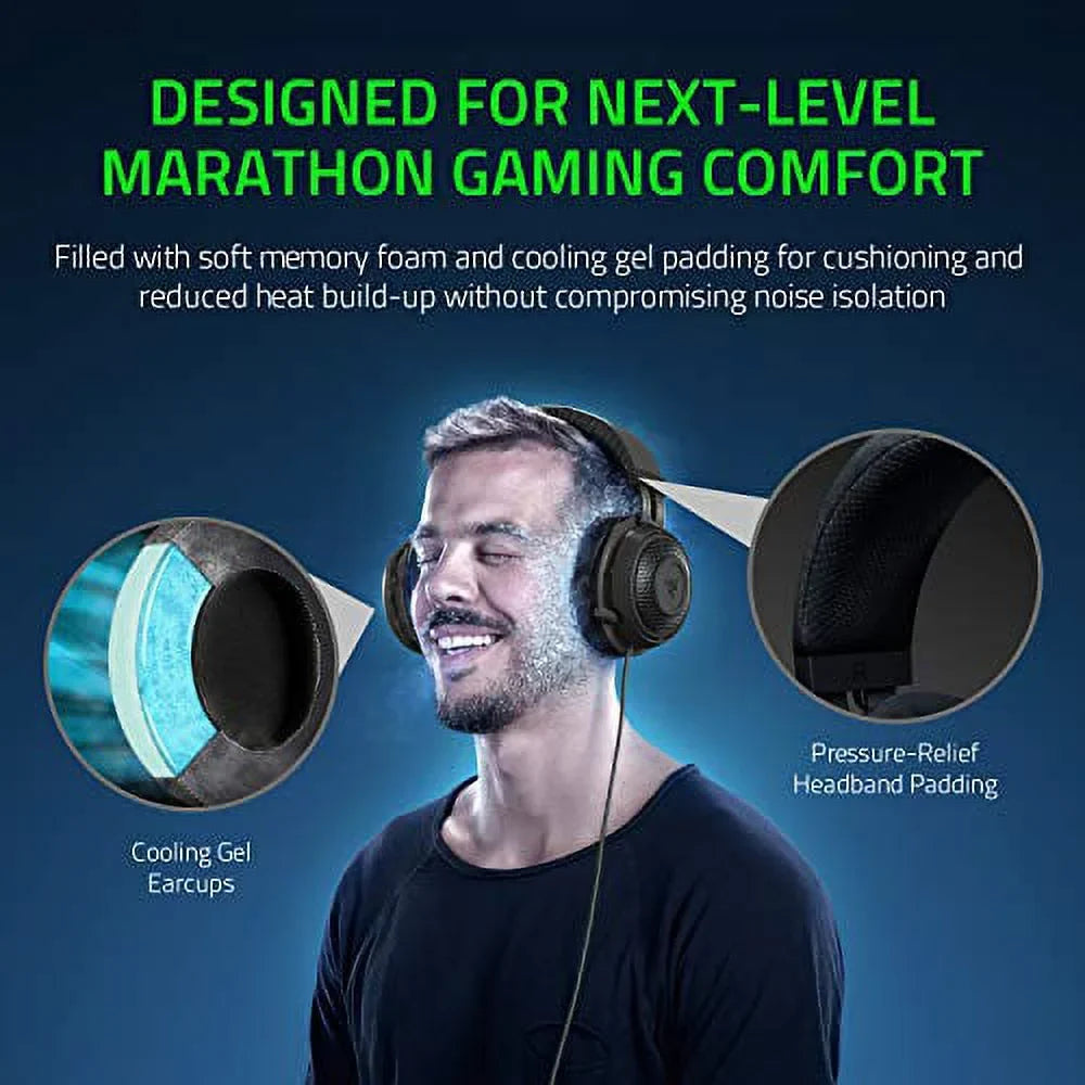 Razer Kraken Tournament Edition THX 7.1 Sizeurround Sizeound Gaming Headset  Retractable Noise Cancelling Mic - USizeB DAC -  For PC  PSize4  PSize5  Nintendo Sizewitch  Xbox One  Xbox Sizeeries X &amp; Size  M