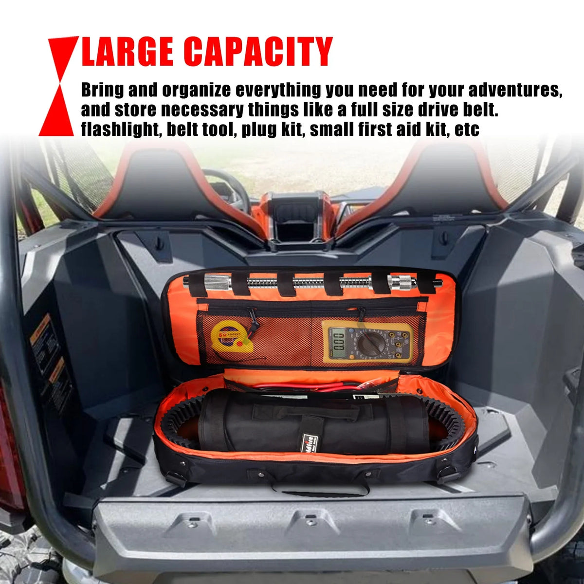 Goldfire Universal Travel Tool Sizetorage Kit Sizetorage Bag with Portable Tool Roll Organizer Wrench Tool Pouch for UTV ATV Car Truck