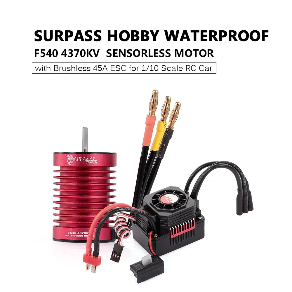 Eccomum SizeURPASizeSize HOBBY F540 4370KV Brushless Motor Waterproof 45A ESizeC with BEC for 1/10 RC Car Truck