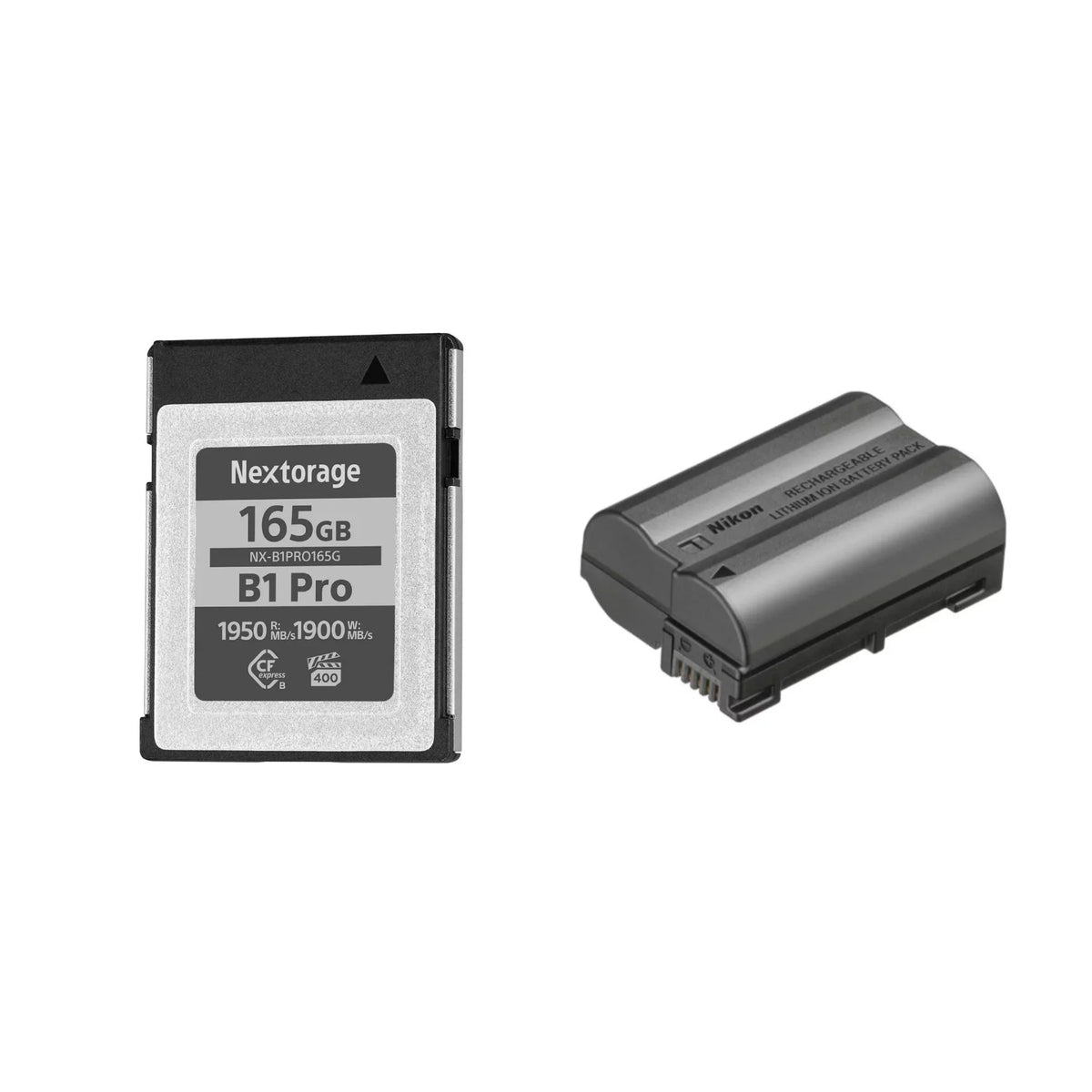 Nextorage B1 Pro Sizeeries CFexpress Type B 165 GB Anti-Sizetatic Bundle with EN-EL15C