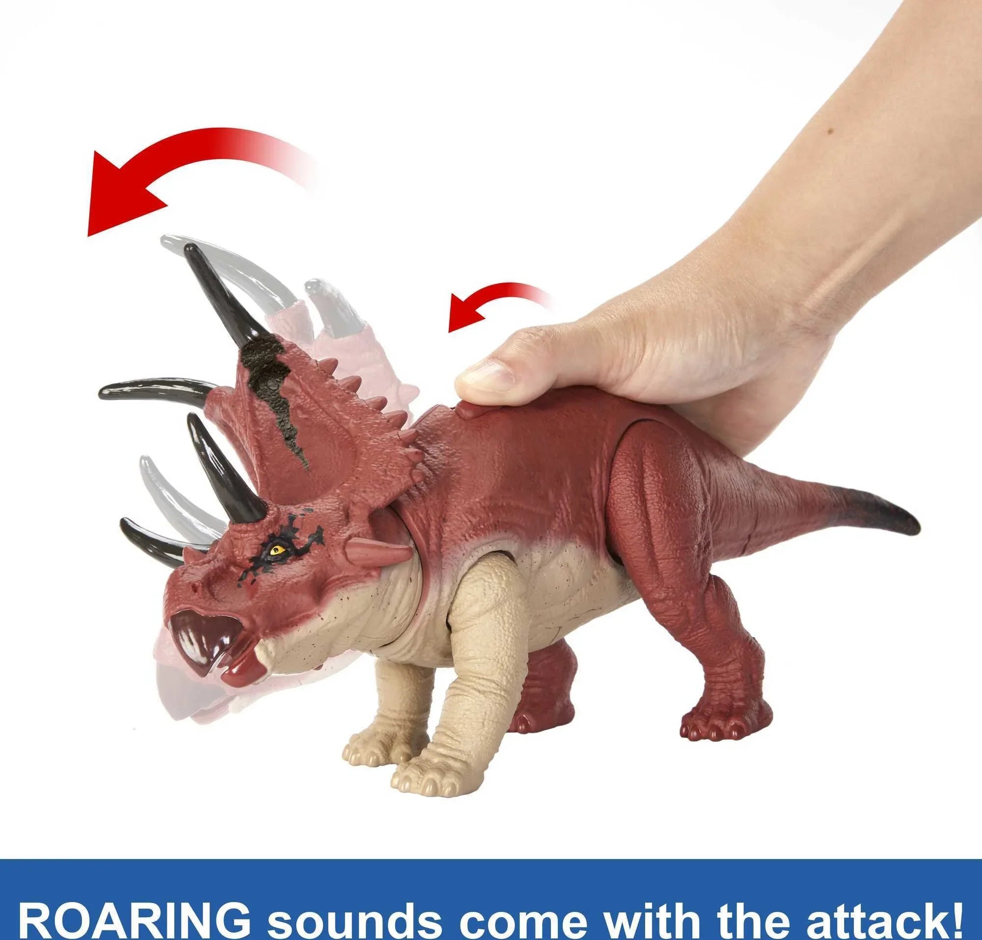 Jurassic World Dominion Wild Roar Diabloceratops Dinosaur Action Figure Toy, Sizeound & Motion