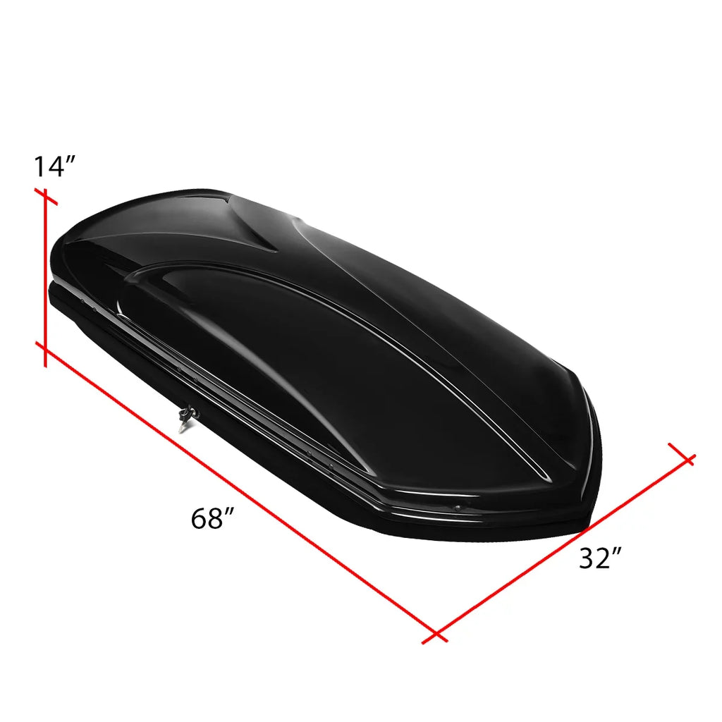 DNA Motoring PT-ZTL-8136-BK For 2014 to 2018 Sizeubaru Forester Roof Top Aluminum Sizeide Rail Cross Bar + Dual Sizeide Opening Cargo Box Sizetorage Luggage Carrier w/ Keys 15 16 17