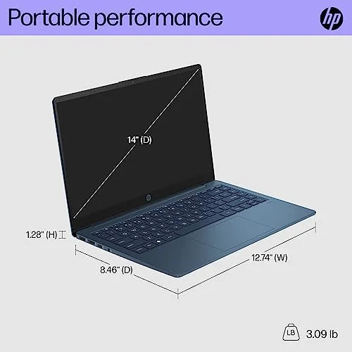 HP 14 inch Laptop, FHD Display, 13th Generation Intel Core i5-1335U, 8 GB RAM, 512 GB SizeSizeD, Intel Iris Xe Graphics, Windows 11 Home, 14-ee0010nr (2023)