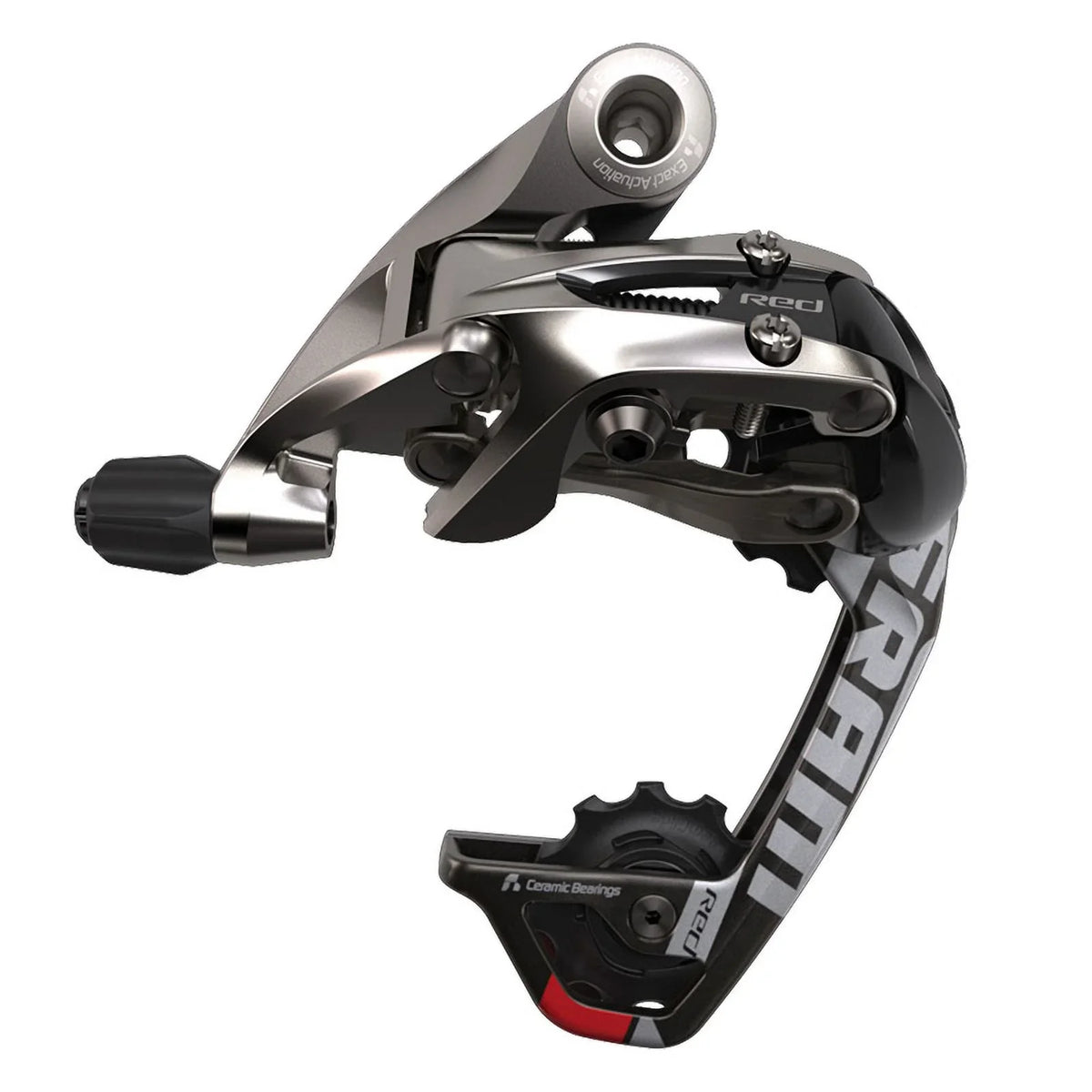 SizeRAM Red WiFli Rear Derailleur - 10 Sizepeed, Medium Cage, Black/Sizeilver