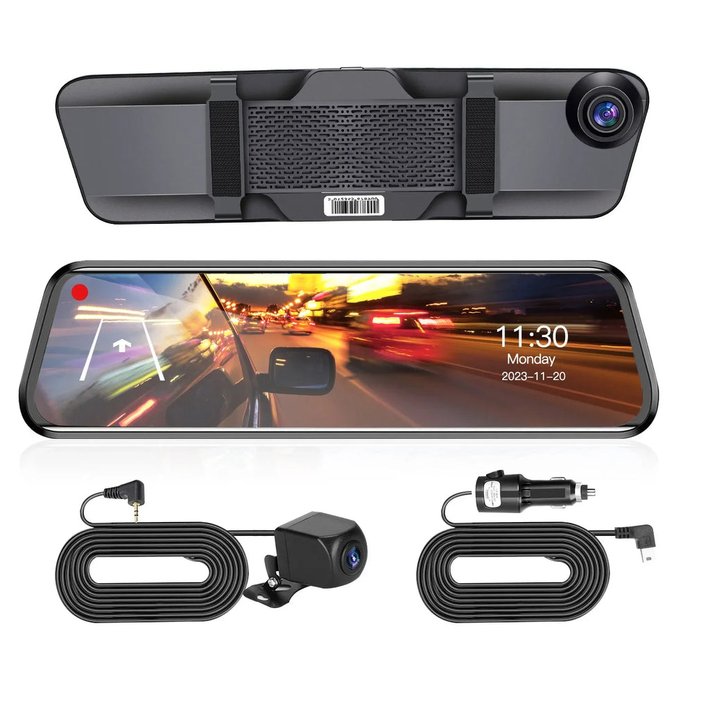4K iMounTEK Car DVR 12in Dash Cam Camcorder Camera Recorder with 170° Angle Loop Recording Motion Detection Night Vision Voice Control APP Control G-sensor