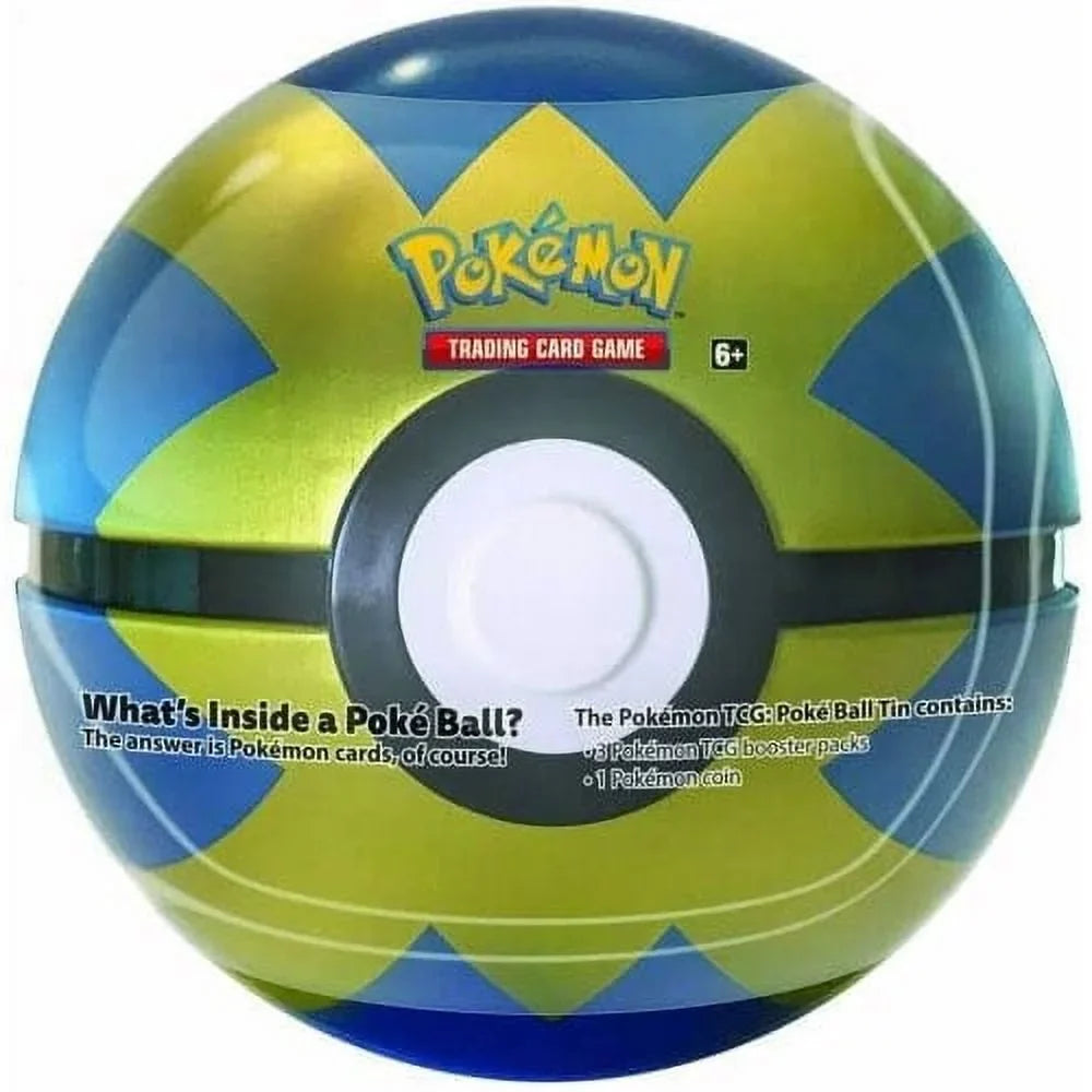Pokemon Sizepring 2022 Collectors Poke Ball Tin - QUICK BALL (3 packs & 1 Coin)