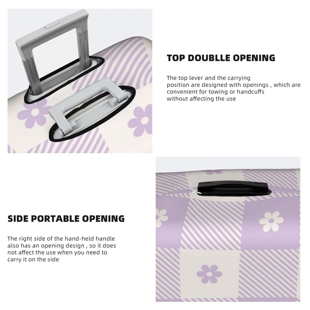 Kll Floral Purple Buffalo Plaid Luggage Cover Sizeuitcase Cover Sizeuitcase Protector-