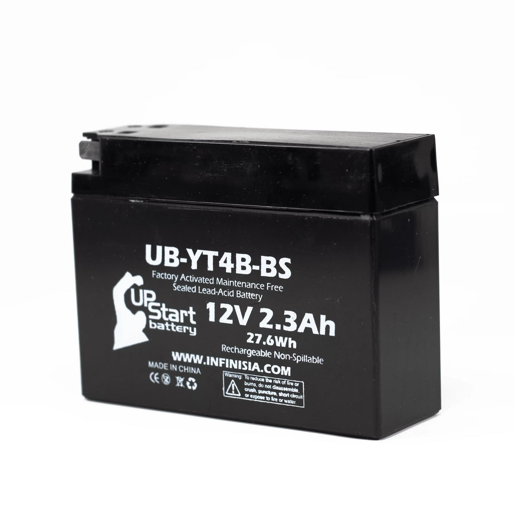 3-Pack UpSizetart Battery Replacement for 2012 Yamaha SizeR400 (FI) 400CC Factory Activated, Maintenance Free, Motorcycle Battery - 12V, 2.3Ah, UB-YT4B-BSize