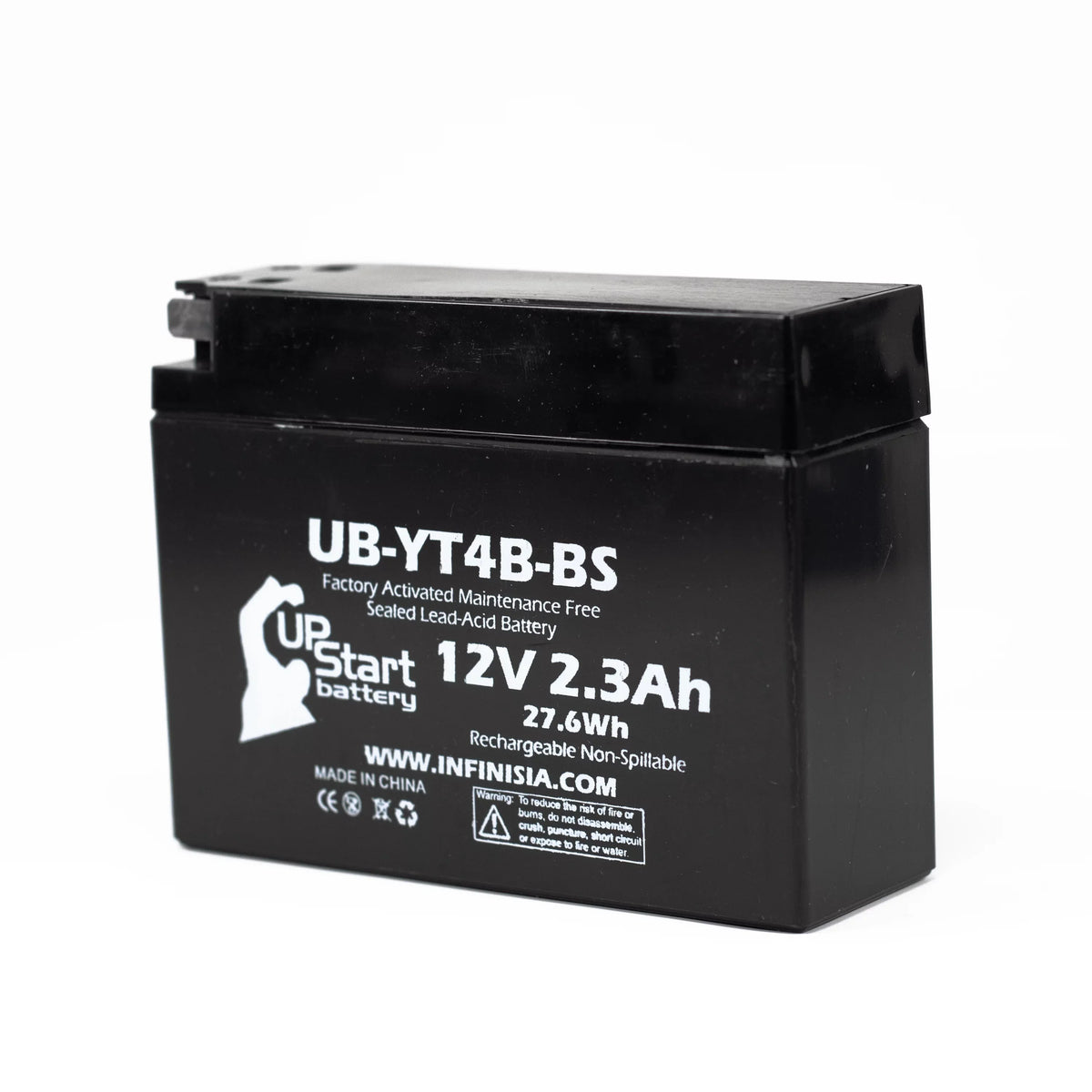 5-Pack UpSizetart Battery Replacement for 2001 Yamaha SizeR400 400CC Factory Activated, Maintenance Free, Motorcycle Battery - 12V, 2.3Ah, UB-YT4B-BSize