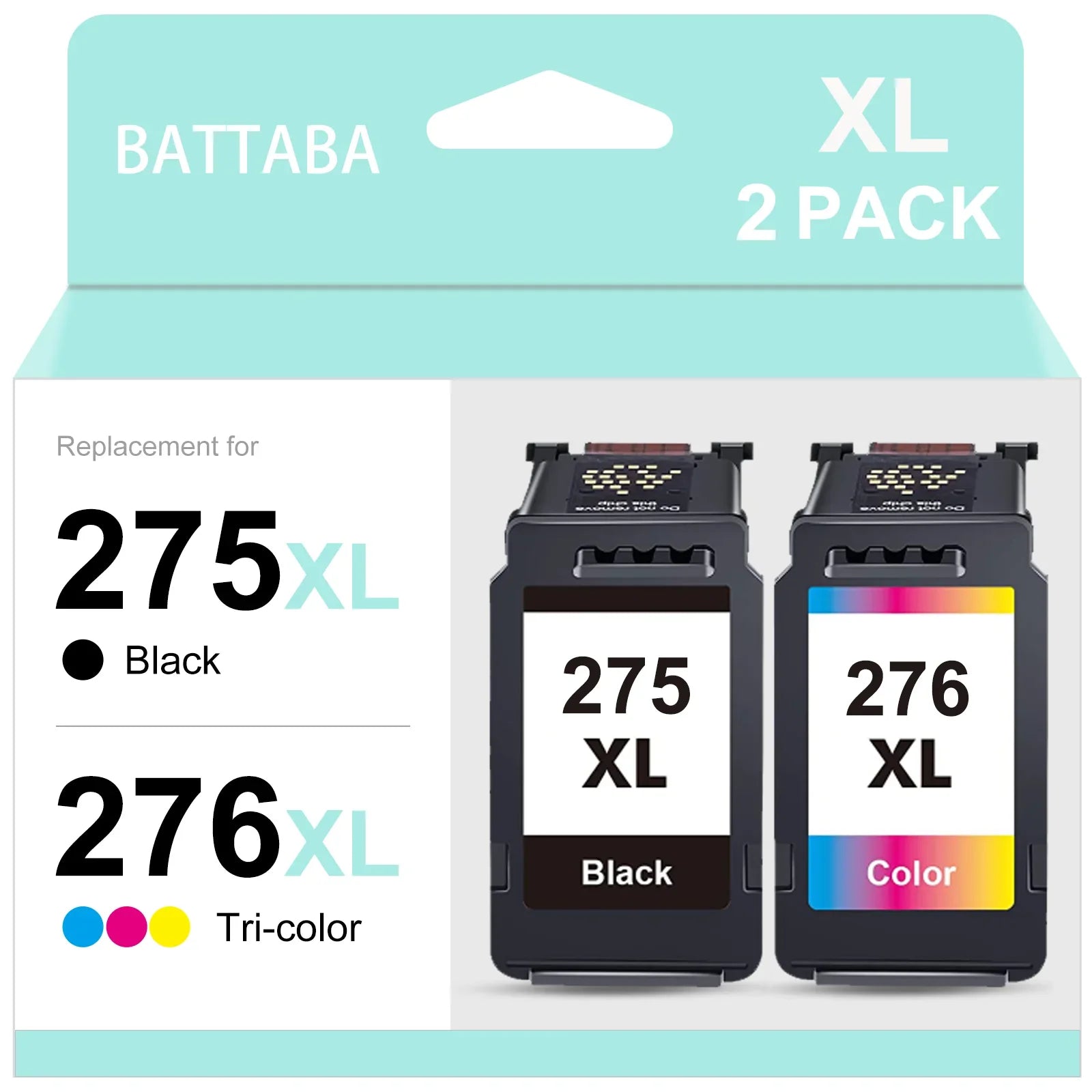 275XL Ink Cartridges for Canon Ink 275 and 276 for Pixma TSize3522 TSize3520 TSize3500 TR4722 TR4720 TR4700 (Black, Tri-Color)