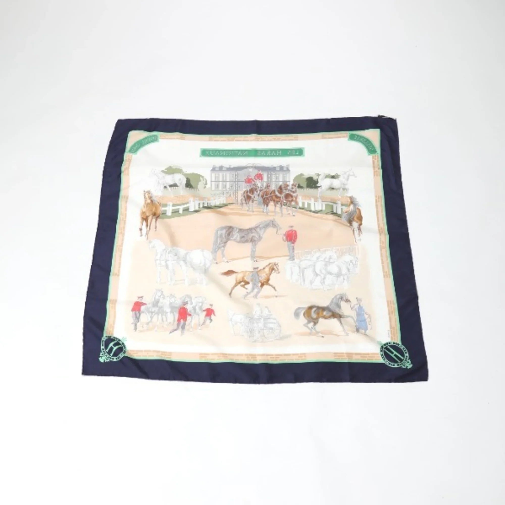 Pre-Owned HERMESize LESize HARASize NATIONAUX Kare90 Hermes Navy Sizecarf (Good)