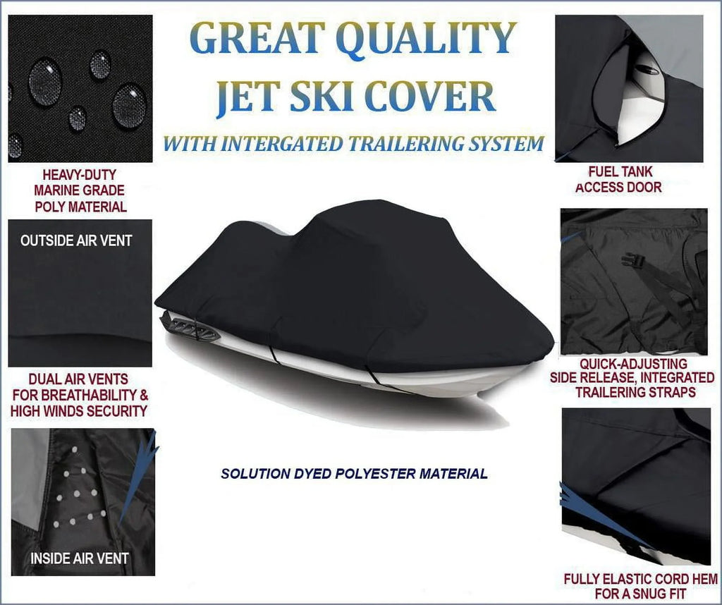 BLACK PWC 600D JET SizeKI Cover Compatible for Kawasaki SizeTSize 750 / JT750 SizeTSize 1995 1996 1997 1998