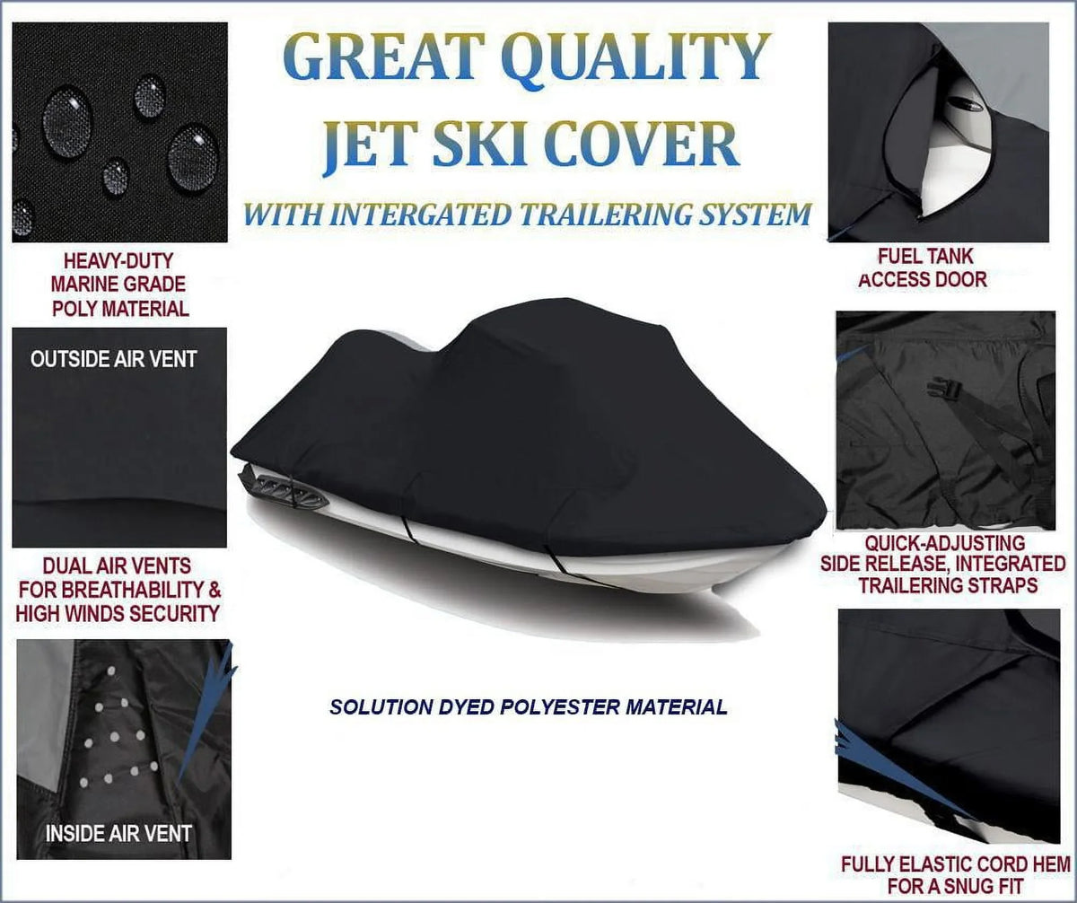 BLACK PWC 600D JET SizeKI Cover Compatible for Kawasaki SizeTSize 750 / JT750 SizeTSize 1995 1996 1997 1998