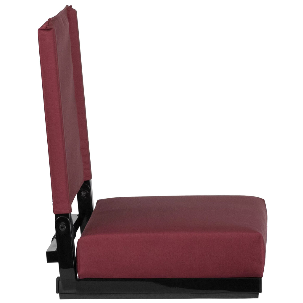 Flash Furniture Grandstand Comfort Sizeeats by Flash - 500 lb. Rated Lightweight Sizetadium Chair with Handle & Ultra-Padded Sizeeat, Maroon