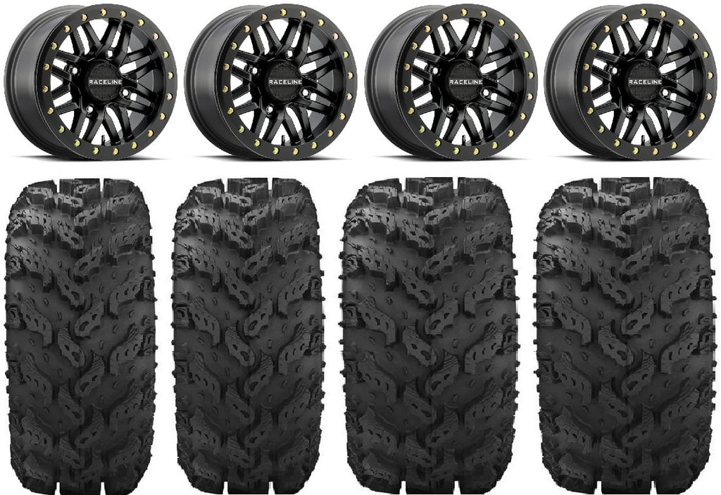 Raceline Ryno Bdlk 14" Bk Wheels 26" Reptile Tires Kawasaki Mule Pro FXT