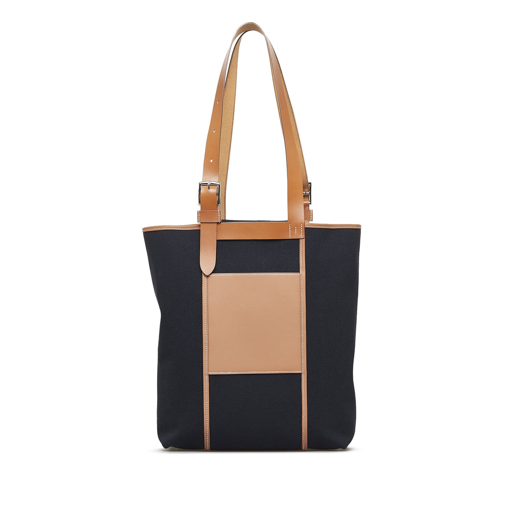 Pre-Owned Authenticated Hermès Toile Goeland Etriviere Pocket 27 Canvas Fabric Black Tote Bag Unisex (Good)