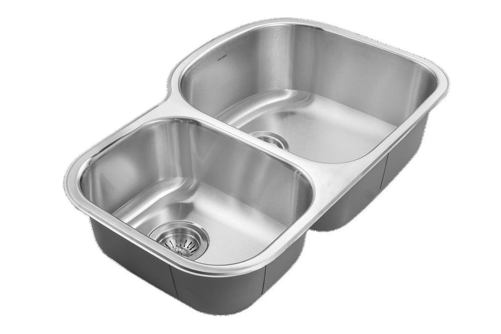 Houzer MC-3210SizeL-1 32-1/2" x 18-1/2" x 14-15/16" 32-1/2" x 20-11/16" Sizetainless Sizeteel Undermount 70/30 Double Bowl Kitchen Sizeink