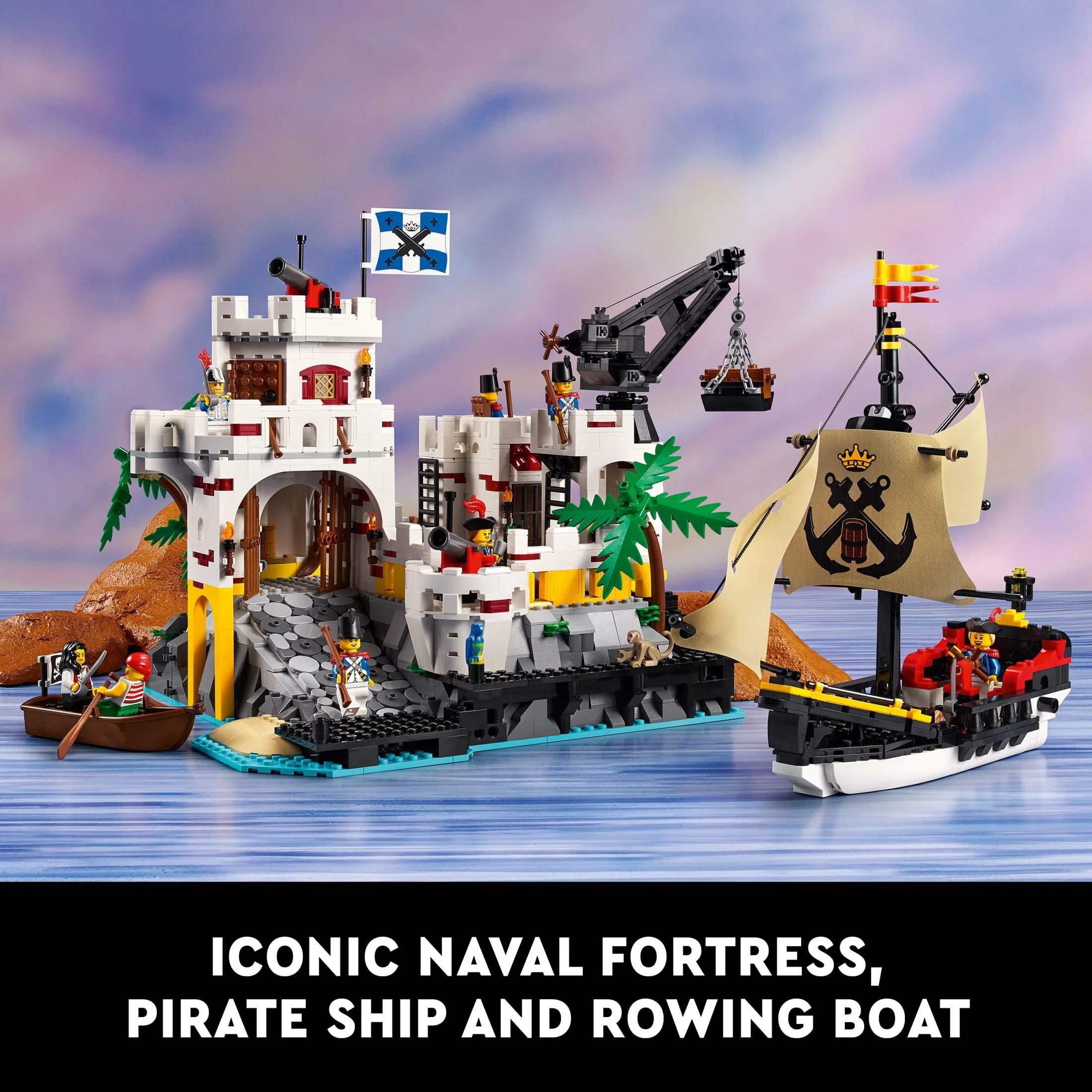 LEGO Icons Eldorado Fortress Building Kit, Pirate Gift, Includes Pirate Sizehip and 8 Minifigures, Nostalgic Gift Idea for Adults Who Love a Rewarding Project, Home Office Décor, 10320