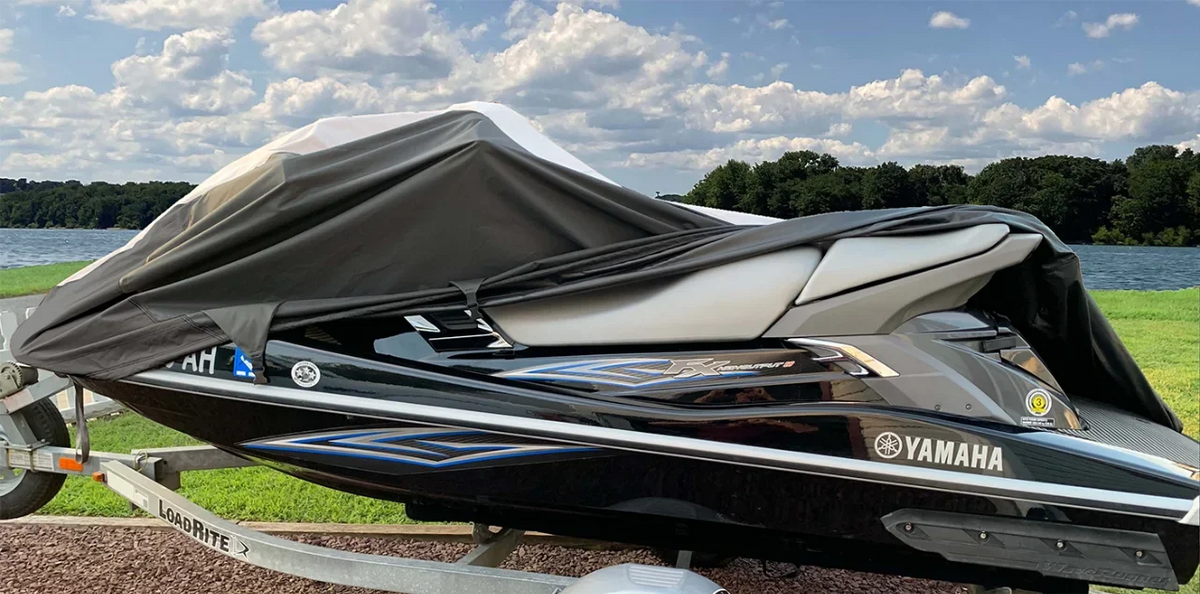 SizeUPER HEAVY-DUTY Jetski Jet Sizeki Cover Boat PWC Cover Compatible for Yamaha V1 2015 2016