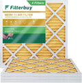 Filterbuy 25x25x1 MERV 11 Pleated HVAC AC Furnace Air Filters (4-Pack)