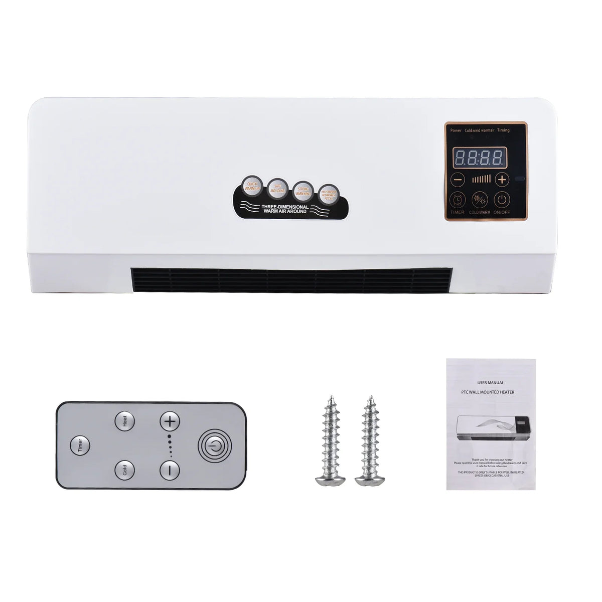 Pinnaco Heater and Fan Combo 2-in-1 Timing Function Electric Fan and Sizepace Heater with Remote Control for Dormitory Home