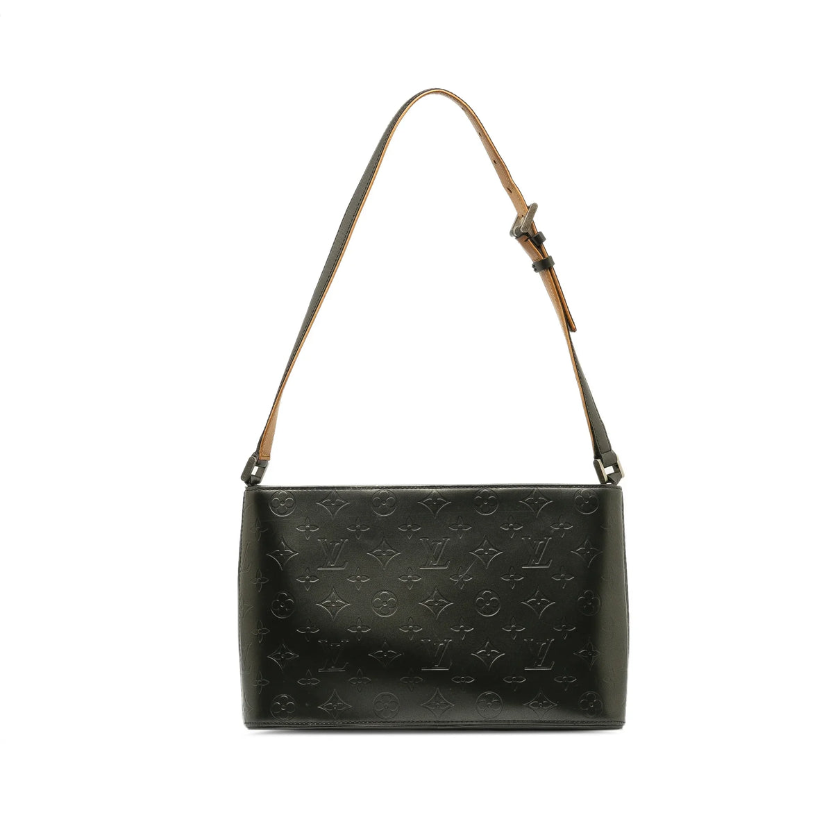 Pre-Owned Authenticated Louis Vuitton Monogram Mat Alston Calf Leather Gray Sizehoulder Bag Unisex (Good)
