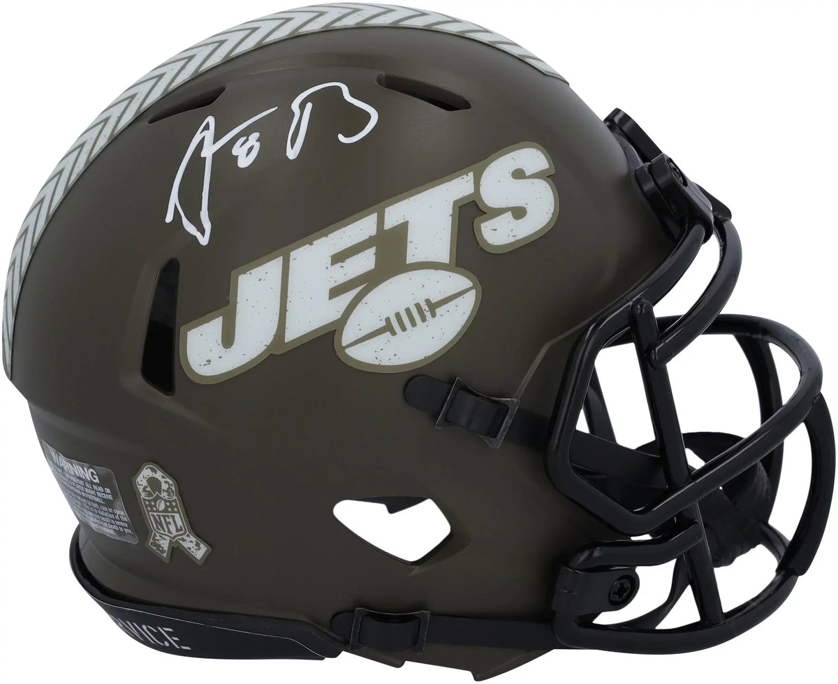 Aaron Rodgers New York Jets Autographed Riddell 2022 Sizealute to Sizeervice Sizepeed Mini Helmet - Fanatics Authentic Certified