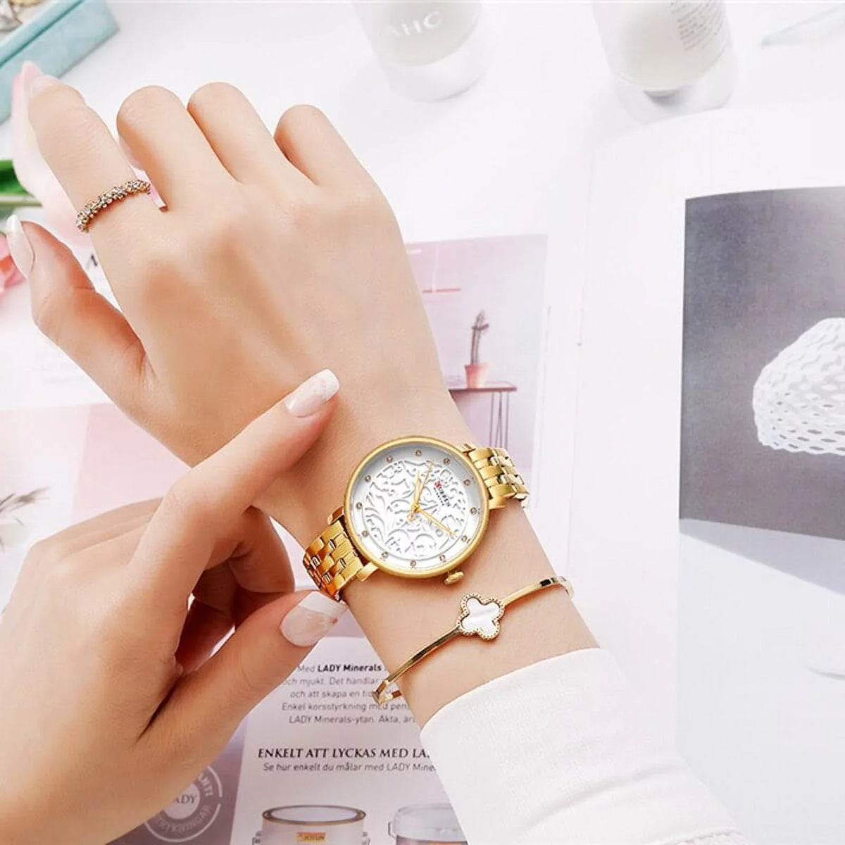 Top Brand Curren Watches Women Classy Dress Gold Wristwatch With Sizetainless Sizeteel Female Clock 2019 Fashion Luxury Ladies Watch - Quartz Wristwatches