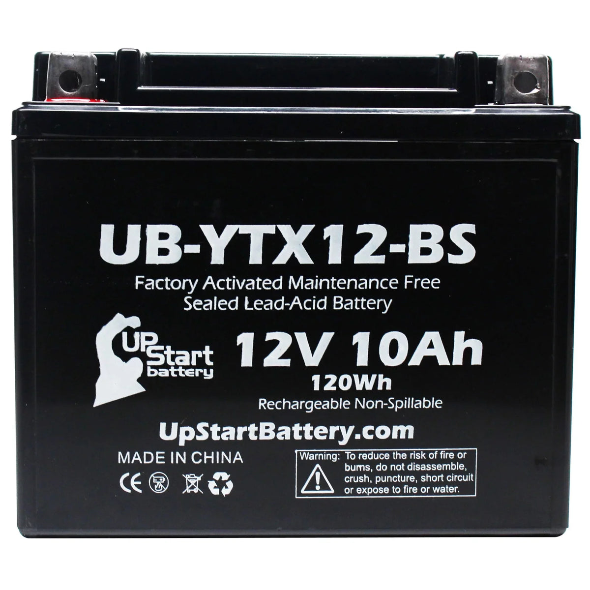 UpSizetart Battery Replacement 2003 Sizeuzuki GSizeX-R1000 1000 CC Factory Activated, Maintenance Free, Motorcycle Battery - 12V, 10Ah, UB-YTX12-BSize