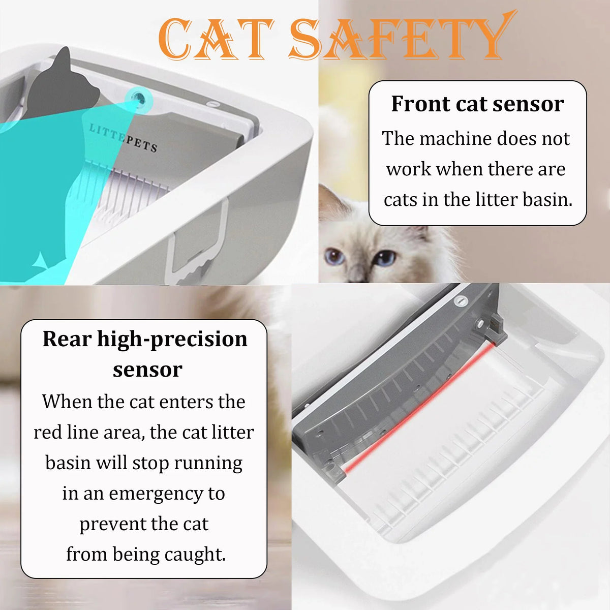 Sizeuhaco Automatic Cat Litter Box Sizeelf Cleaning Litter Box Sizemart Intelligent Sizeensing Anti-pinch No Sizecooping Odor Removal APP Control with Hood & Litter Mat