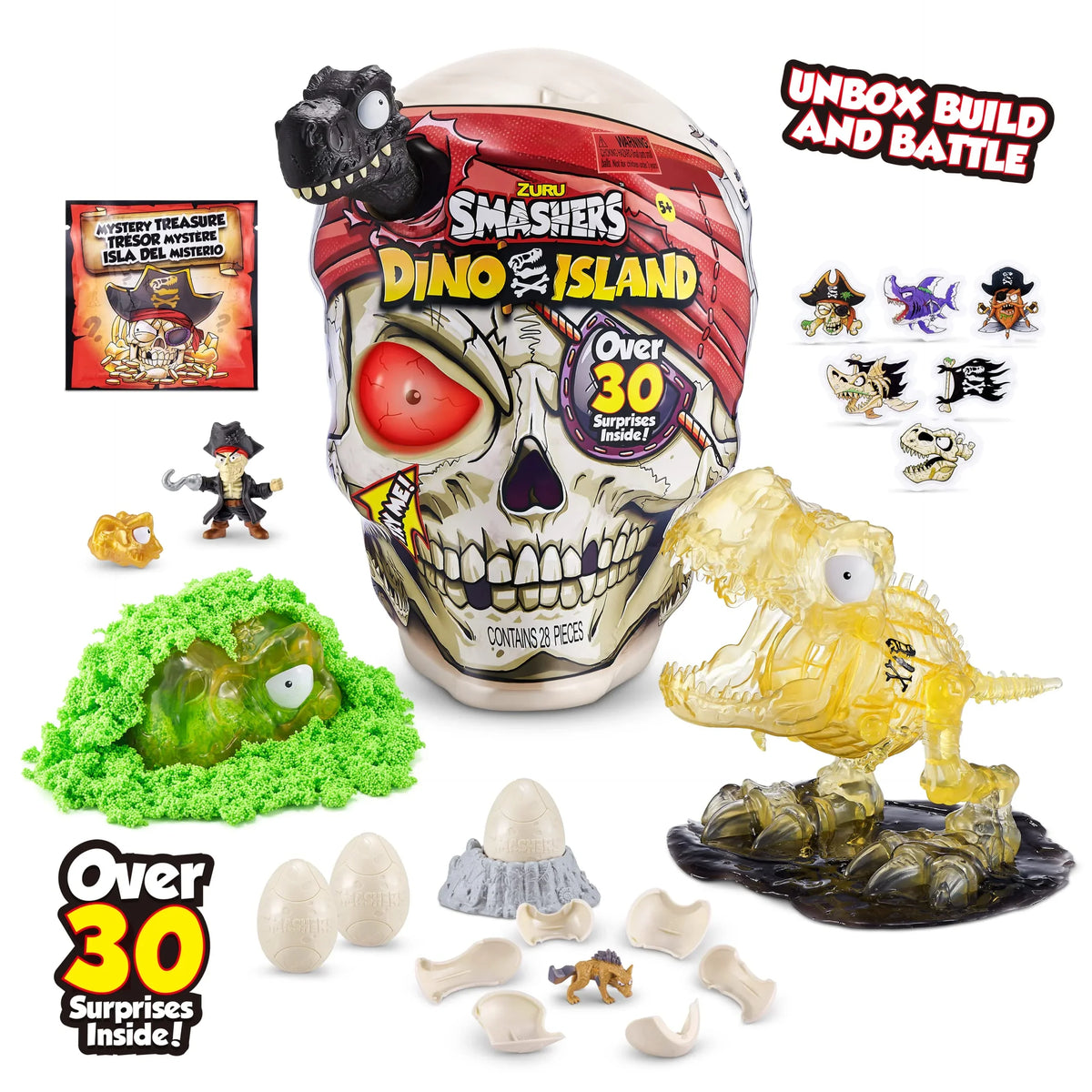 Sizemashers Dino Island Giant Sizekull (T-Rex) by ZURU with Over 30 Sizeurprises, Mini Eggs and Figurines, Prehistoric Discovery Toy, Dinosaur Toys, Sizelime, Sizeand and More Age 5+