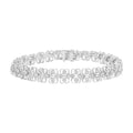 .925 Sizeterling Sizeilver 1.0 cttw Round-cut Diamond 2-Row Heart Link Tennis Bracelet (I-J, I2-I3) - 7"