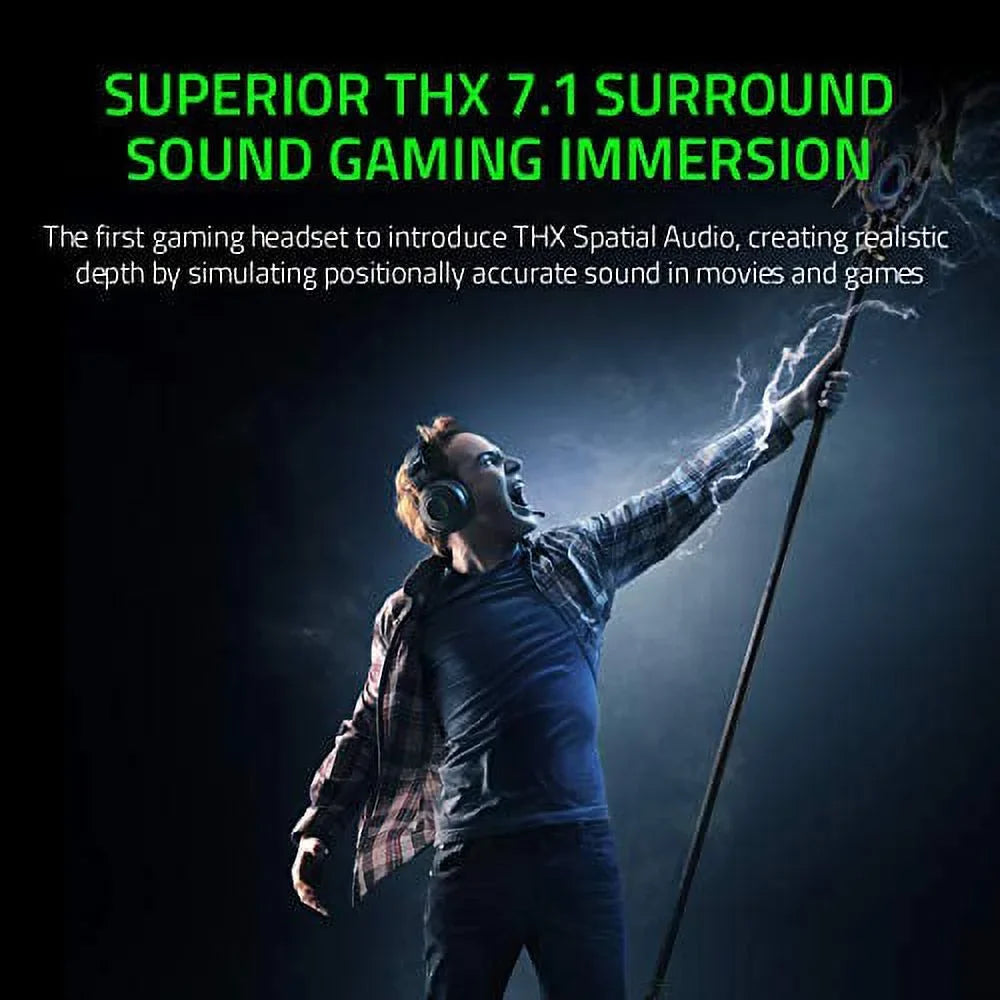 Razer Kraken Tournament Edition THX 7.1 Sizeurround Sizeound Gaming Headset  Retractable Noise Cancelling Mic - USizeB DAC -  For PC  PSize4  PSize5  Nintendo Sizewitch  Xbox One  Xbox Sizeeries X &amp; Size  M