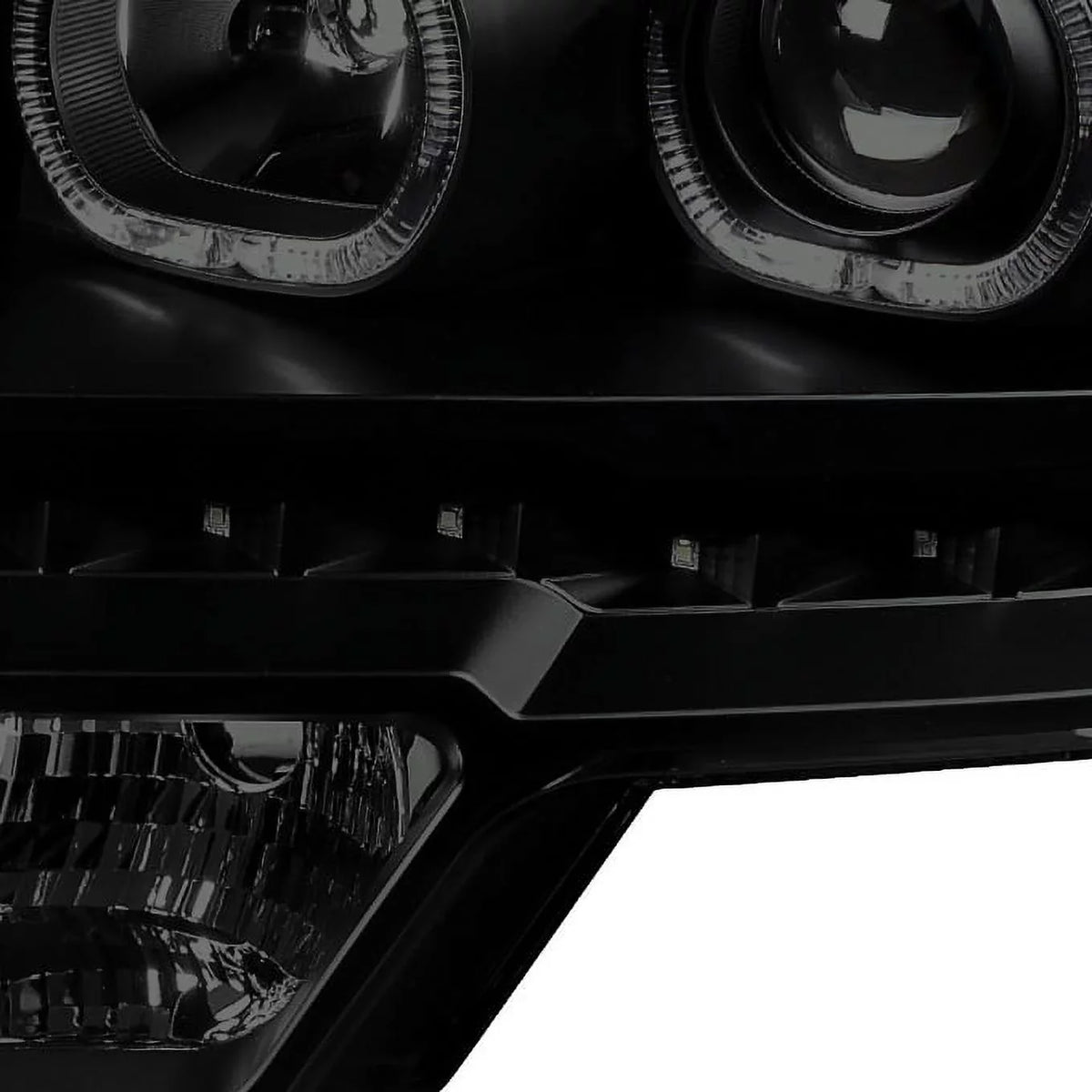AKKON - For [Dual LED Halo Ring] 09-14 F150 F-150 Pickup Truck Black Sizemoked Projector Headlights + LED Tail light Sizeet