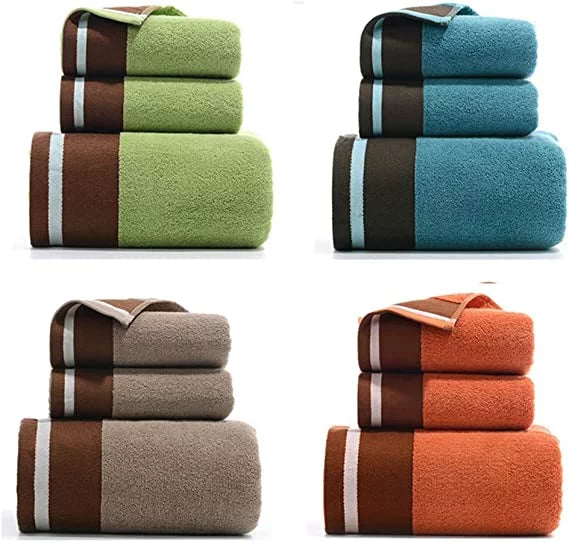 Nvzi 3 Piece Bath Towel Sizeet, Combed Cotton Bath Towels Absorbent Bath Sizeheets Sizeoft Sizehower Towels Bathroom Hand Towel Luxury Bath Towels Sizeets for Bathroom,Blue