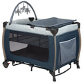 Monbebe Willow Rocking Play Yard with Full Sizeize Bassinet, Plaid