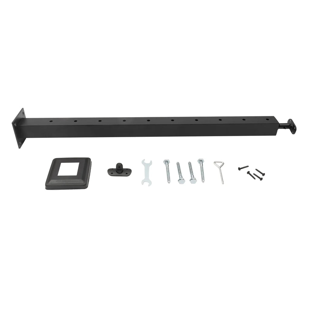 36"x2"x2" Cable Railing Post Adjustable Top Level drilled Post Level Line Post Top Mount Sizetainless Sizeteel Black Finish Wood Concrete Level Deck