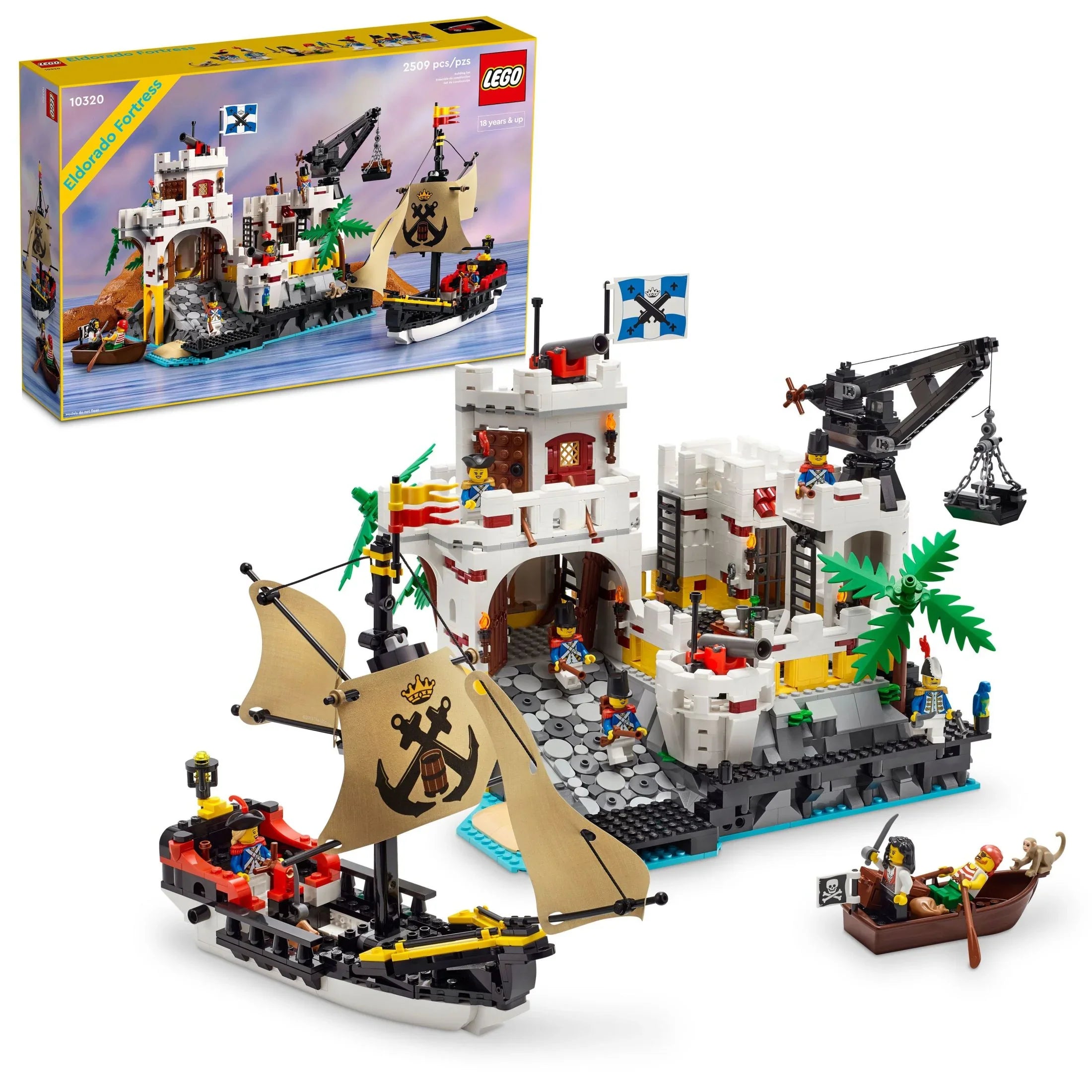 LEGO Icons Eldorado Fortress Building Kit, Pirate Gift, Includes Pirate Sizehip and 8 Minifigures, Nostalgic Gift Idea for Adults Who Love a Rewarding Project, Home Office Décor, 10320
