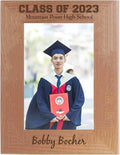 Congratulations Graduate Class 2022 2023 2024 2025 - Laser Engraved Natural Alder Wood Hanging/ Remembrance Celebration Memory Photo Picture Frame (5X7-Inch Vertical)