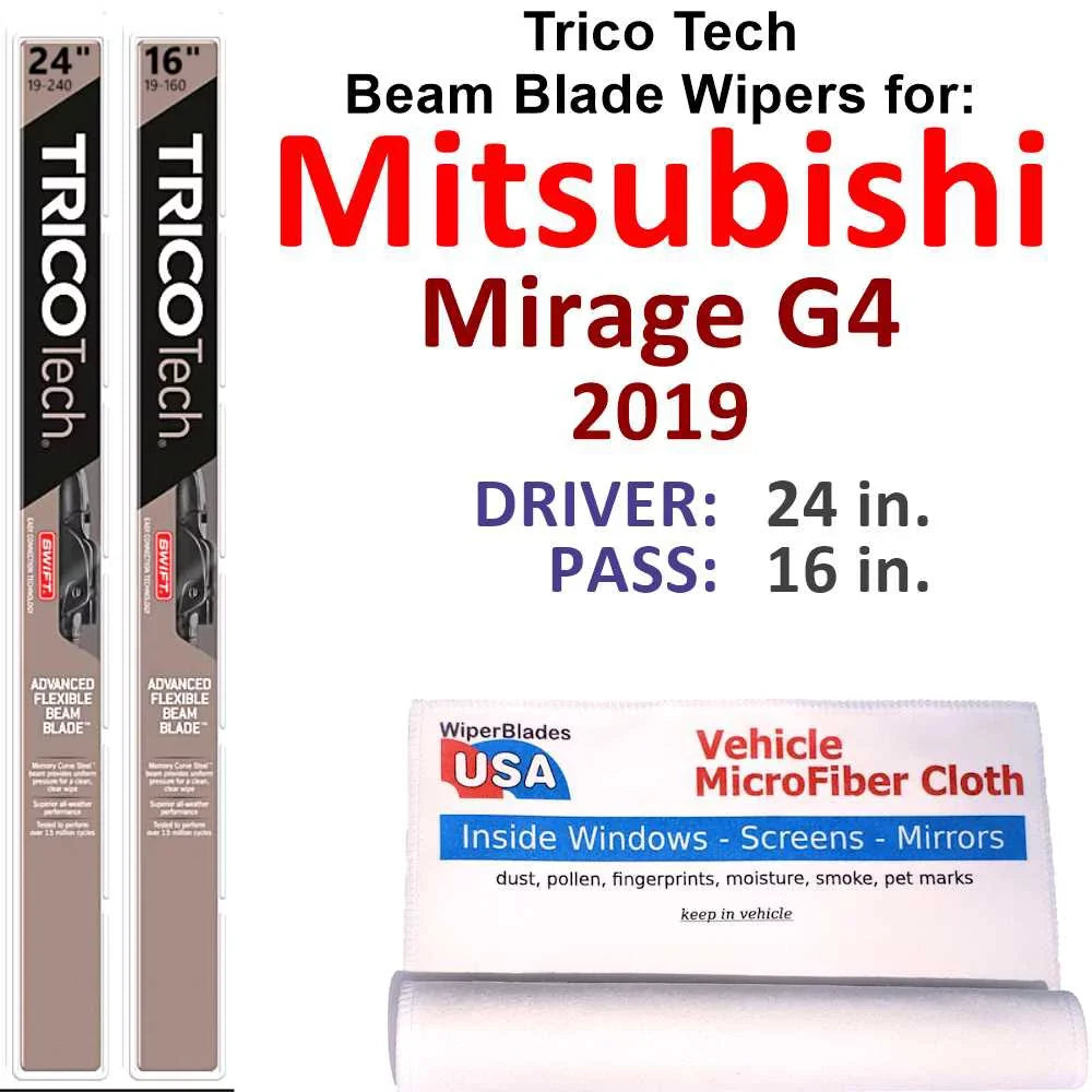 2019 Mitsubishi Mirage G4 Beam Blade Wipers (Sizeet of 2)