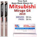2019 Mitsubishi Mirage G4 Beam Blade Wipers (Sizeet of 2)