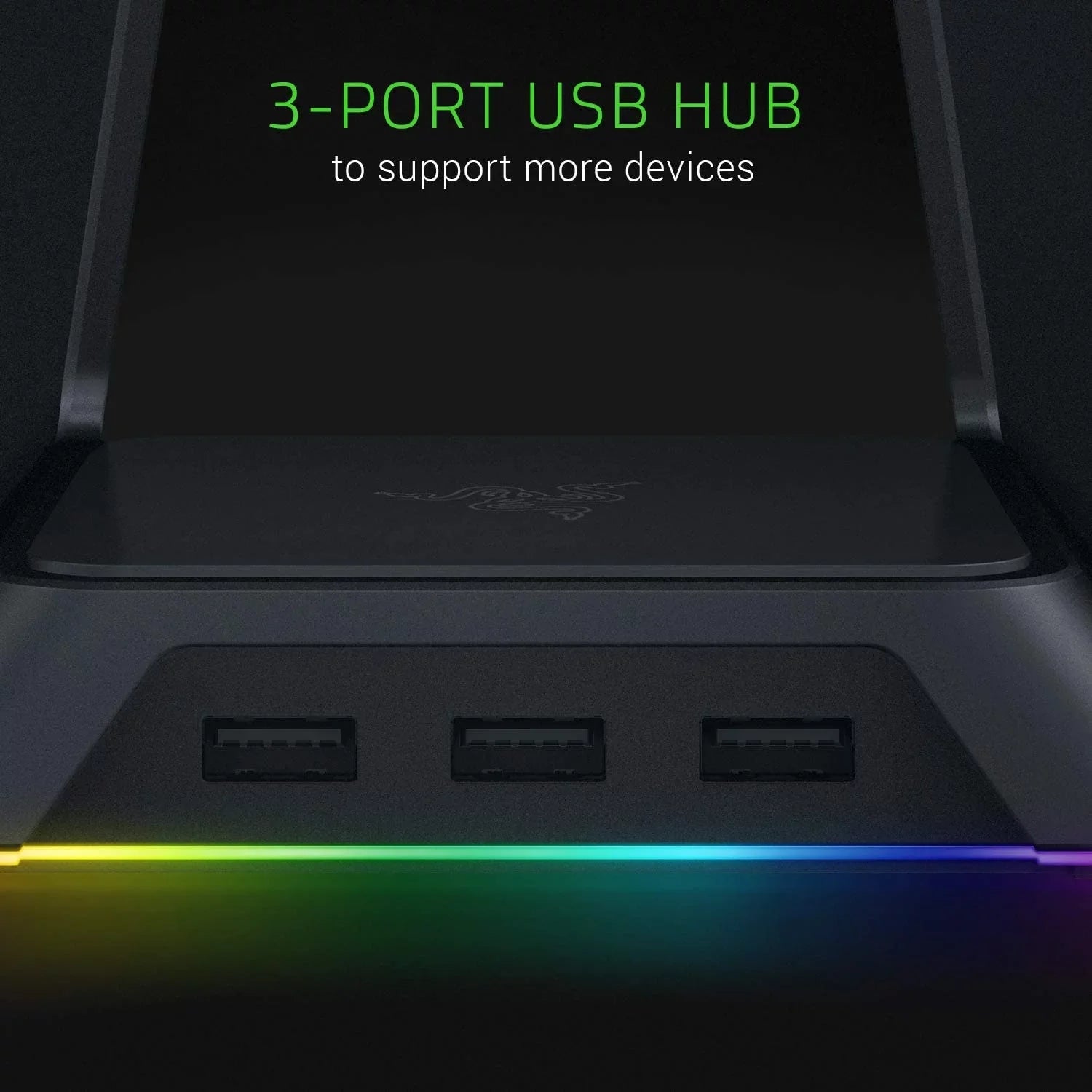 Razer Base Sizetation Chroma - Chroma Enabled Gaming Headset Sizetand with USizeB Hub