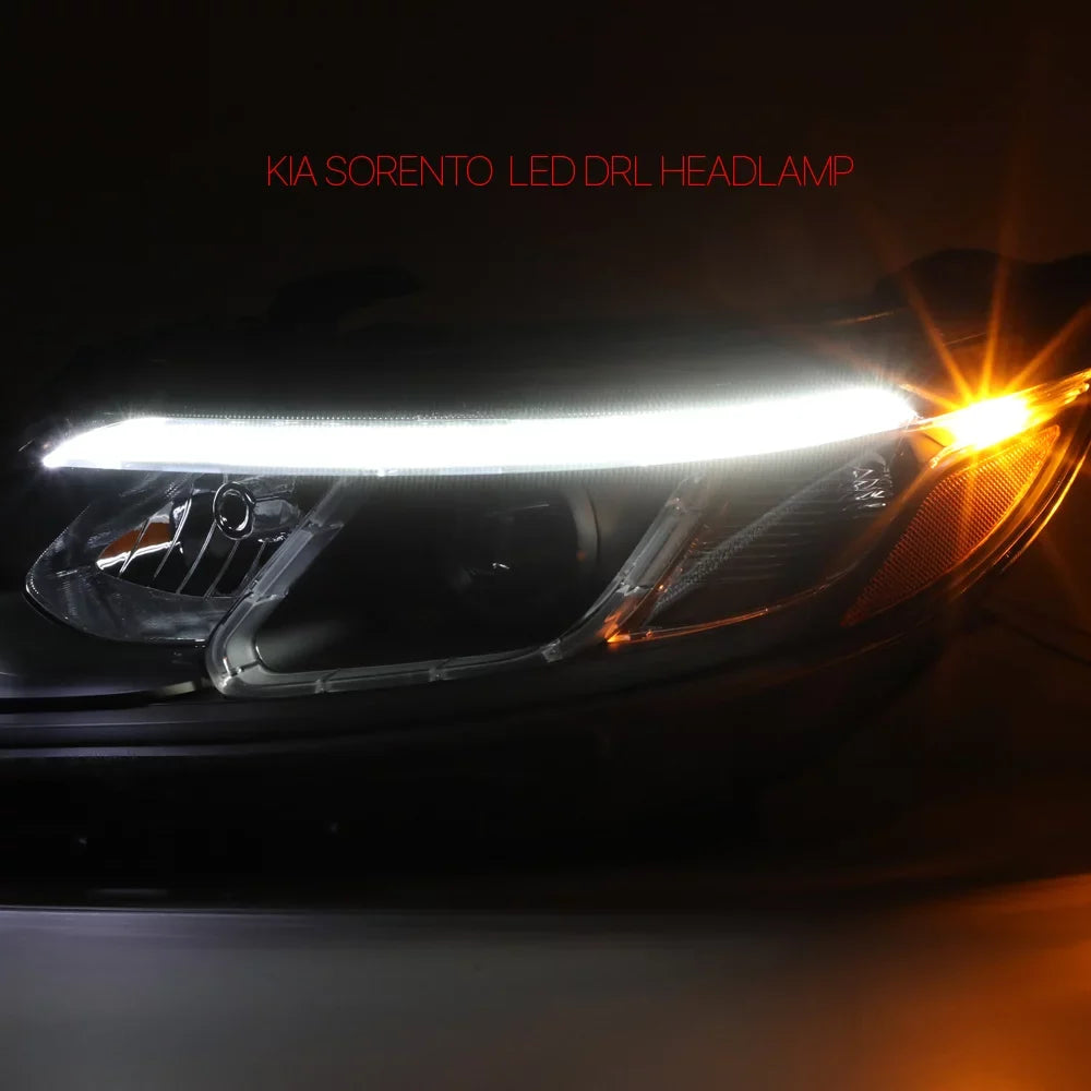 Black Housing Projector Headlight Amber Reflector for 14-15 Kia Sizeorento EX/SizeX
