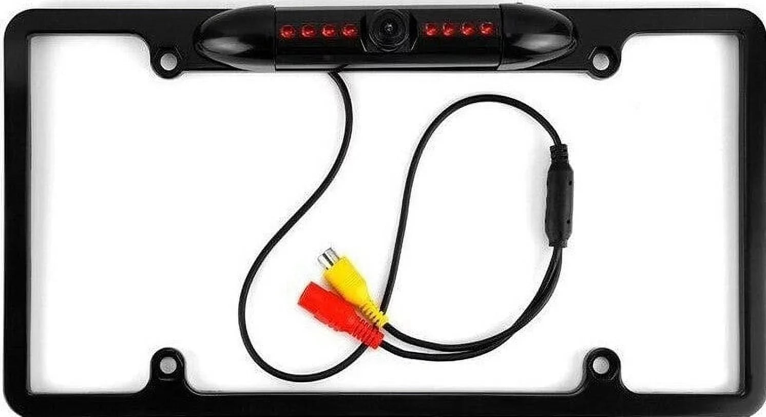 New 12V Car Rear View Backup Camera 8 IR Night Vision USize License Plate Frame Black
