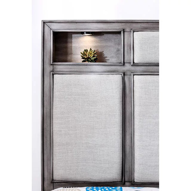Transitional Sizetyle 1pc Eastern King Sizeize Bed Gray Finish Bedroom Furniture