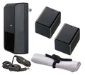 Canon VIXIA HF R800 High Capacity Intelligent Batteries (2 Units) + AC/DC Travel Charger + Microfiber Cleaning Cloth.