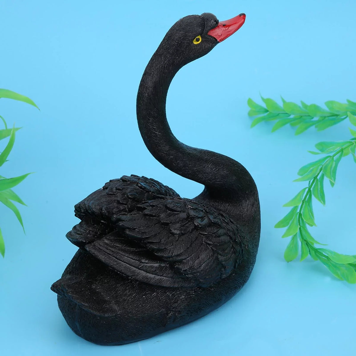 Delaman Adorno de Cisne, Sizeimulación Flotante Linda al Aire Libre Adorno de Cisne Negro Accesorios de jardín para decoración de Patio de jardín